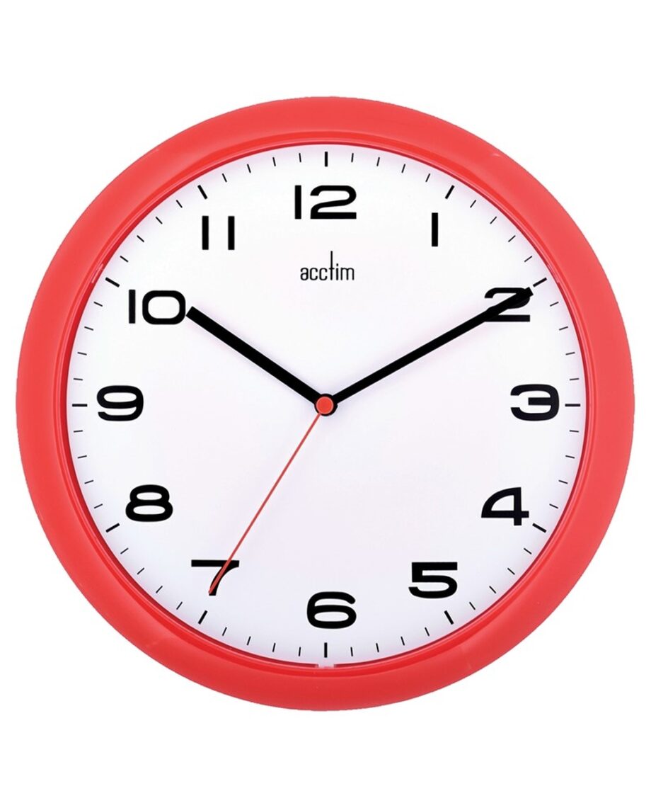 Aylesbury 255mm Colour Clock Red