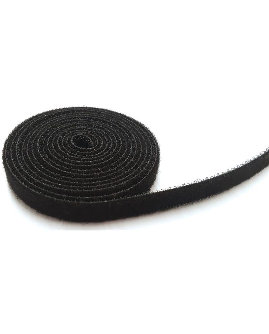 10mm black back to back hook/loop tape (5m roll)