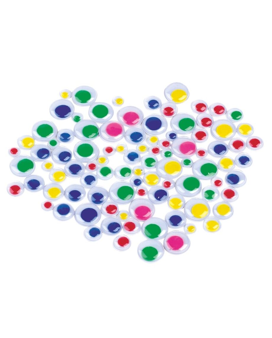 Wiggle Eyes Asst Colours & Sizes - Self Adhesive