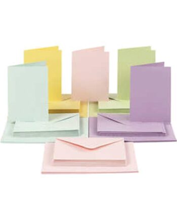 Double Blank A6 Cards & Envelopes Assorted Pastel