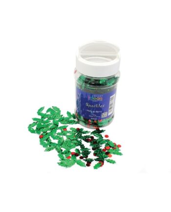 Holly And Berry Glitter Shapes 100g