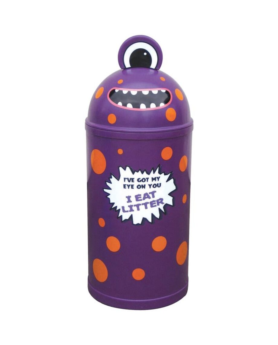 Small Purple Monster Litter Bin