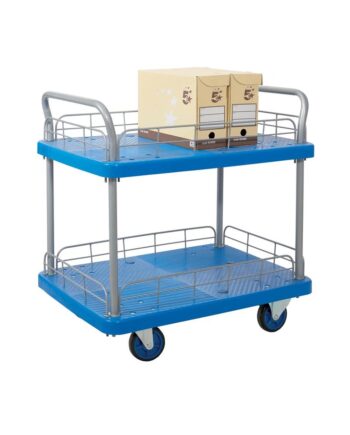 Proplaz Blue 2 Tier Trolley with Wire Surround