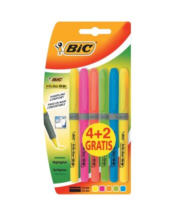 BIC Brite Liner Grip Highlighter Pens