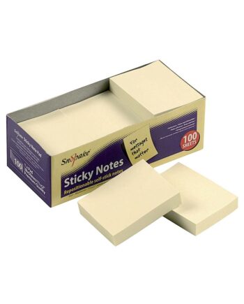 Snopake Yellow Sticky Notes - 38 x 51mm 100 SheetsPer Pad