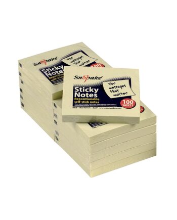 Snopake Yellow Sticky Notes 76 x 76mm 100 Sheets  Per Pad
