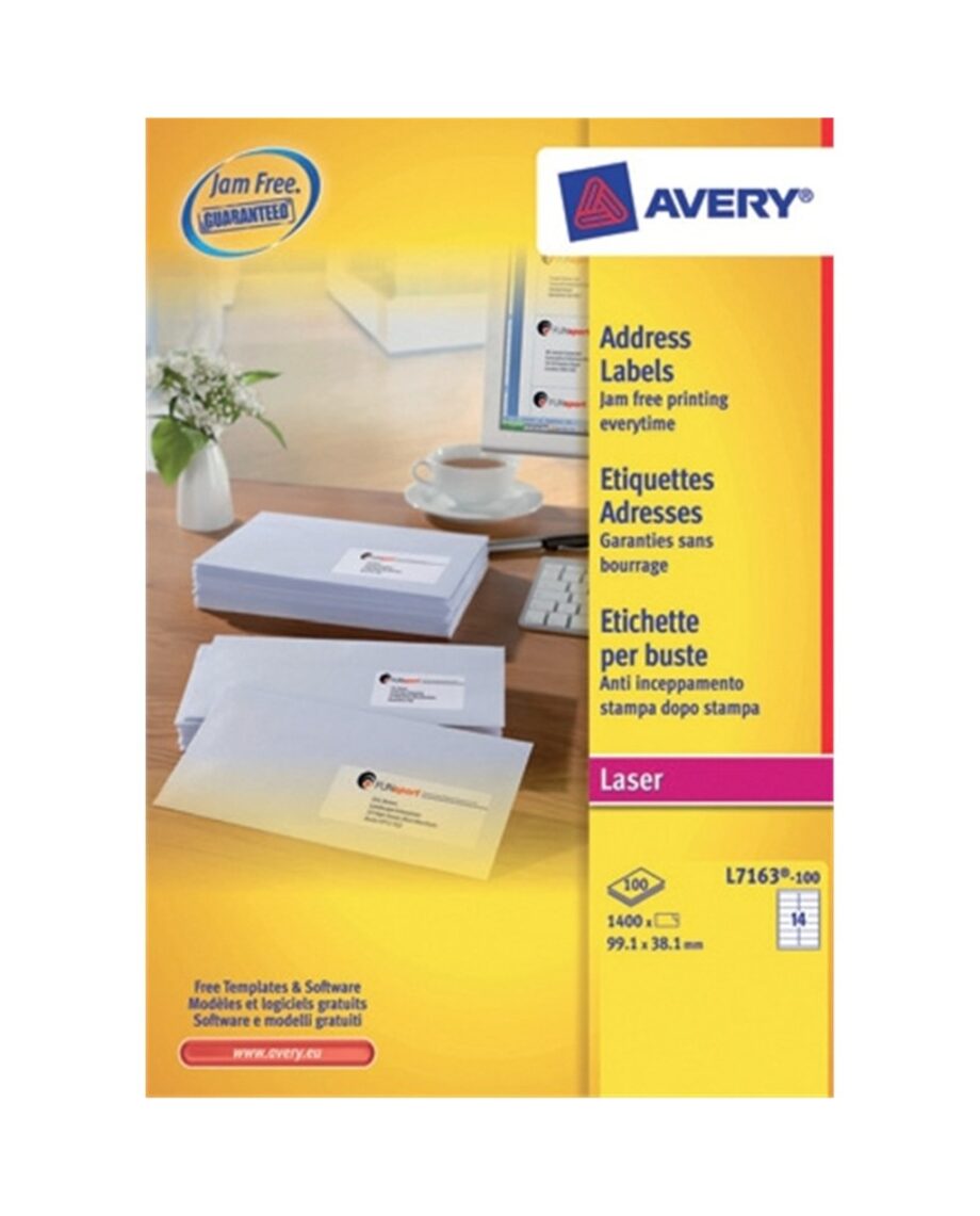 Avery Laser Labels - Jam-Free L7159, 64 x 34mm