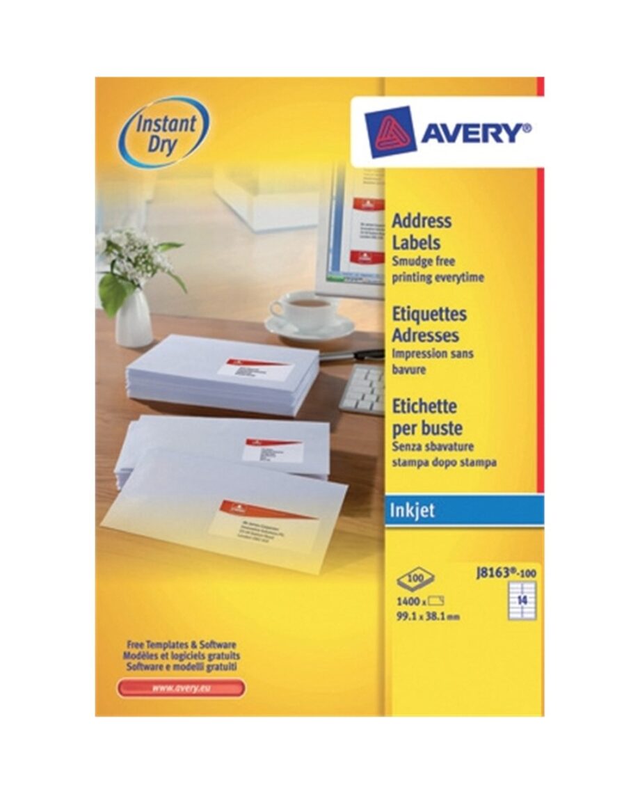 Avery Inkjet Labels - J8160, 63.5 x 38.1mm
