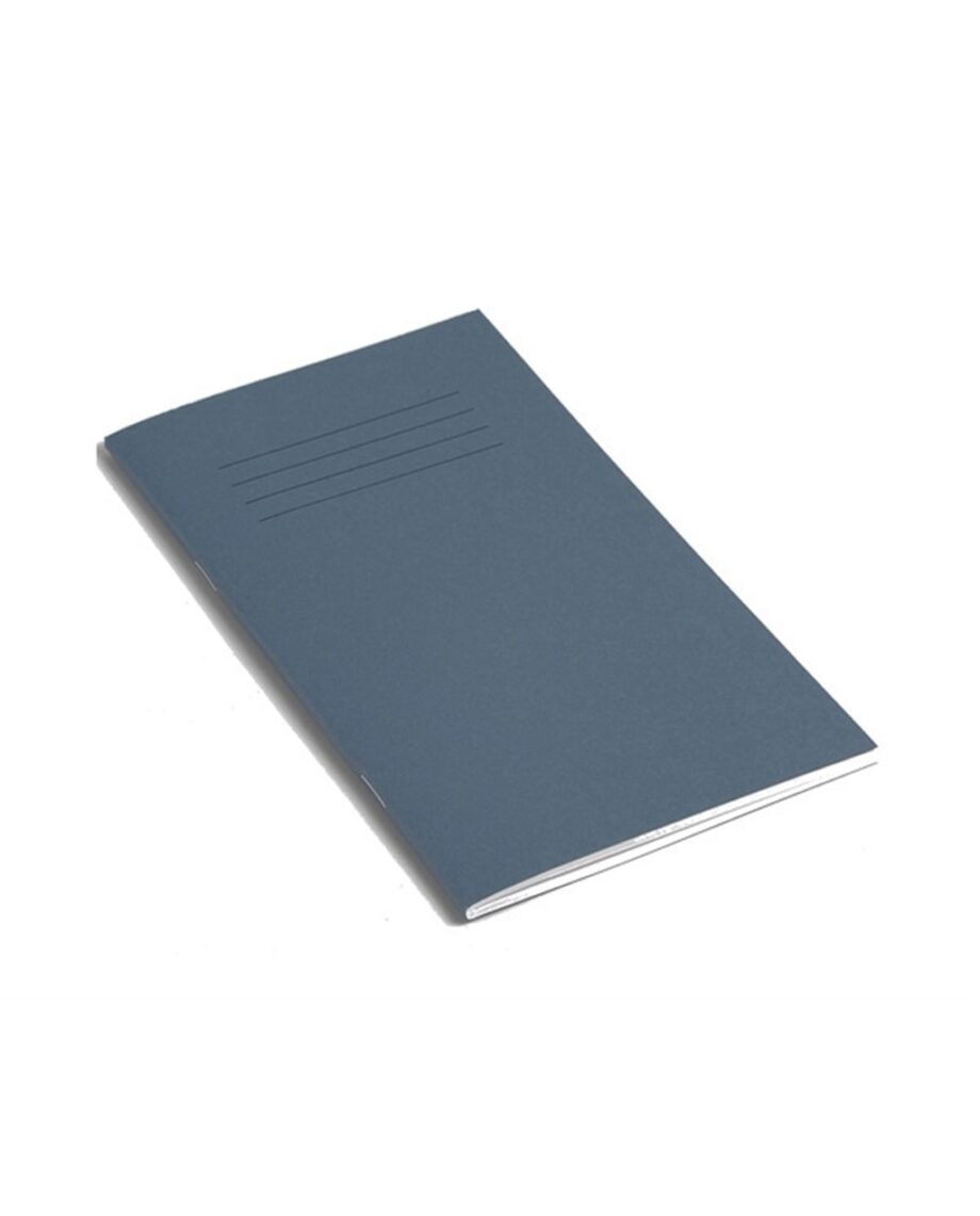 Exercise Book 8 x 4.5 (203 x 115mm) Dark Blue Cover 8mm Ruled 80 Pages