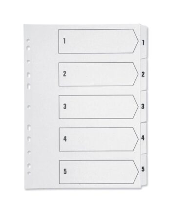 A4 Numbered Dividers - 5 Part