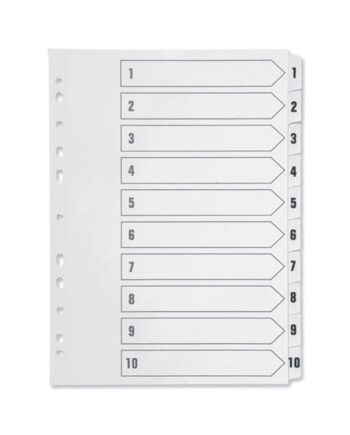 A4 Numbered Dividers - 10 Part