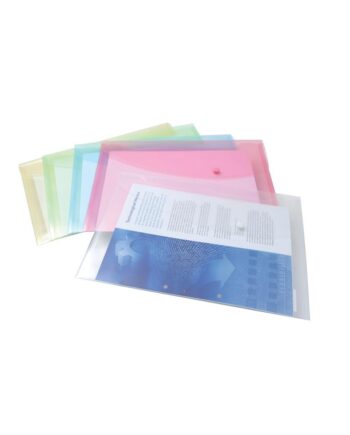 Foolscap Popper Wallets - Assorted Pastel Colours