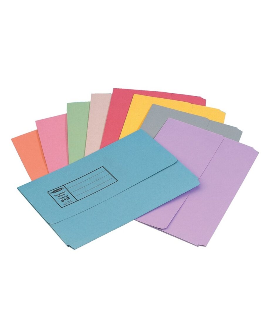 Foolscap Document Wallet with Gusset - Assorted Colours