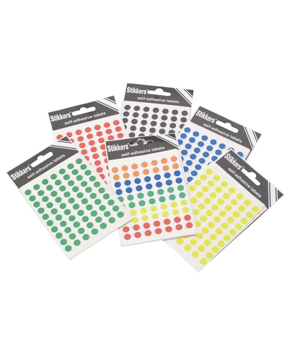 Assorted Colour Self-Adhesive 8mm Dots