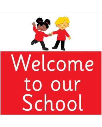 Welcome To Our School Sign Dark Blue