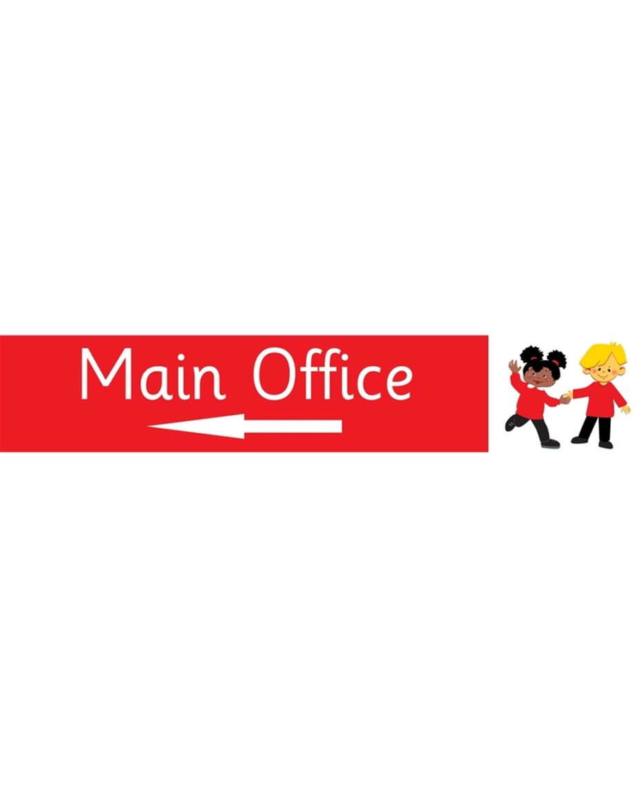 Main Office Left Arrow Sign Red