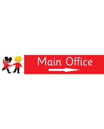Main Office Right Arrow Sign Red