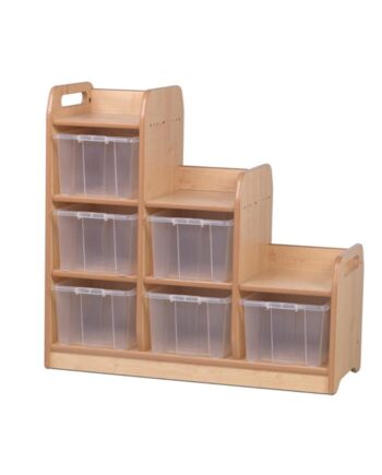 Stepped Cube Storage Unit - Right (Clear Tote)