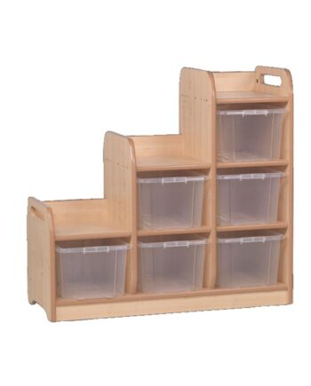 Stepped Cube Storage Unit - Left (Clear Tote)