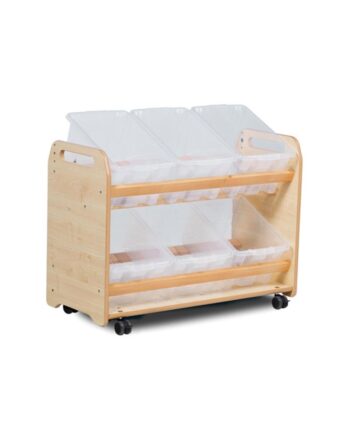 Tilt Tote Storage Trolley 66 x 90 cm (6 x Clear Totes)