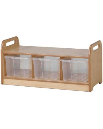 Low Level Storage Bench with 3 Clear Tubs