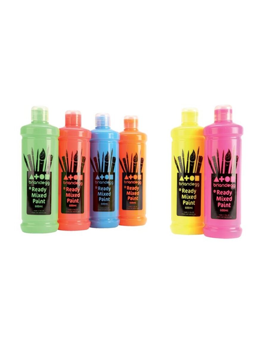 Fluorescent Ready Mixed Paint - Red 600ml