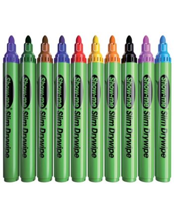 Show-me Slim Drywipe Markers - Medium Point       -  Assorted Colours