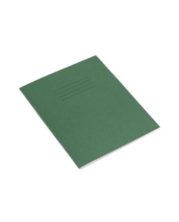 Exercise Book 8 x 6.5 (203 x 165mm) Dark Green Cover 4mm Blue Ruled Centred,16mm Red Ruled 32 Pages