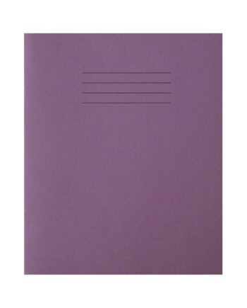 Exercise Book 8 x 6.5 (203 x 165mm) Purple Cover 8mm Ruled & Margin 48 Pages
