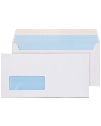 DL White Wallet Envelope - Window, 110 x 220mm