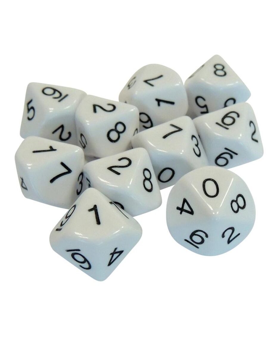 10 Sided Numbered Dice (0-9)