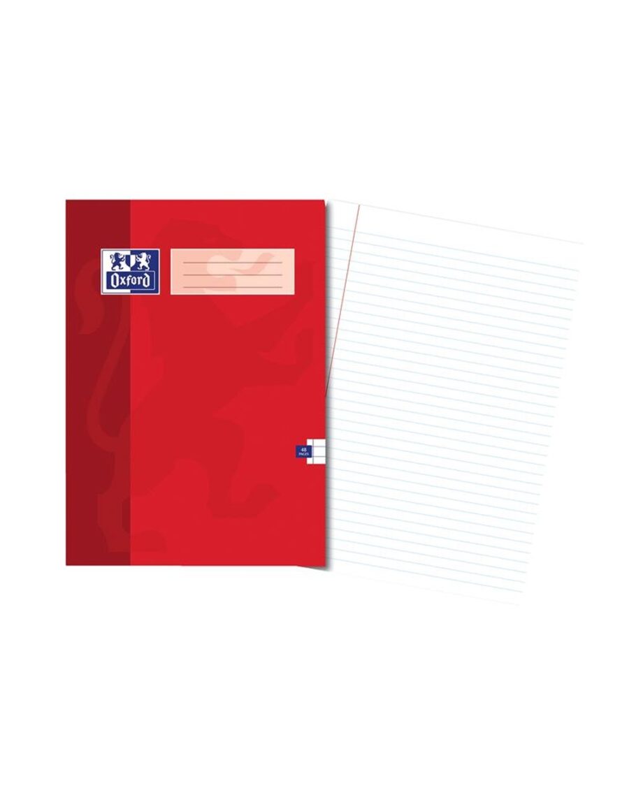A4 Oxford Exercise Book - 48Pg 8mm Mar Red