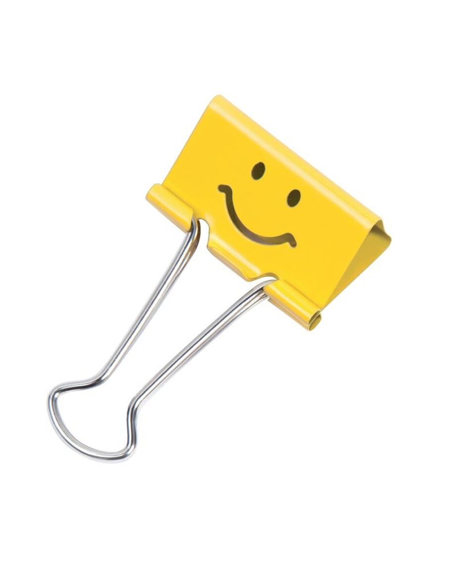 19mm Emoji Foldback Clips Bright Yellow