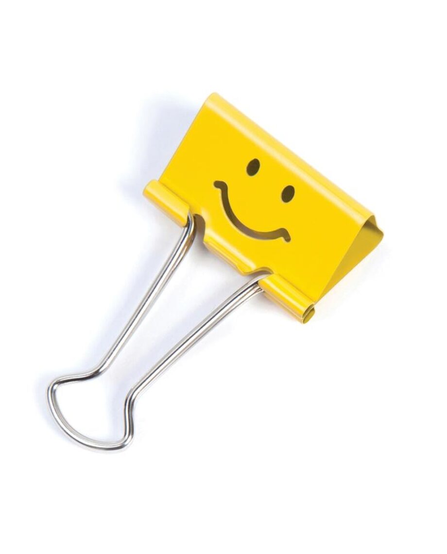 25mm Emoji Foldback Clips  Bright Yellow