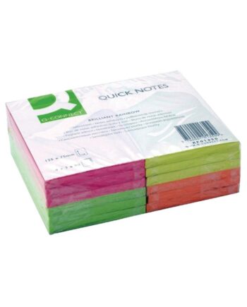 Essentials Neon Sticky Notes 127 x 76mm 100       Sheets Per Pad