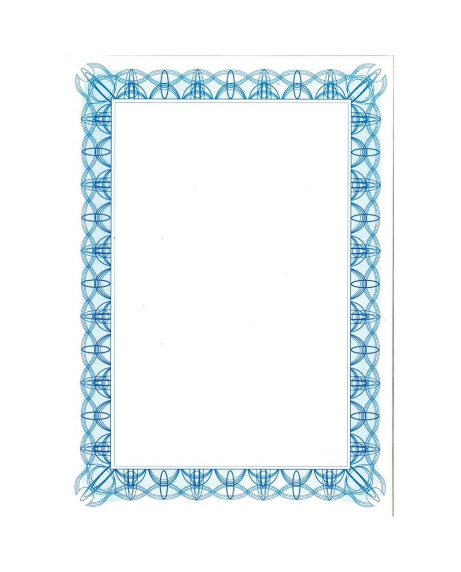 A4 Certificate Blue Design