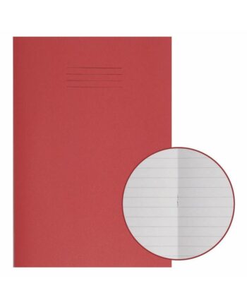 Exercise Book A4 (297 x 210mm) Red Cover 6mm Blue Line & 20mm Red Line 40 Pages