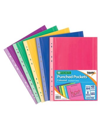 Coloured Punched Pockets Assorted Colours