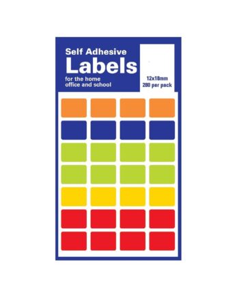 Self Adhesive Assorted Colours  Labels 12 x 18mm