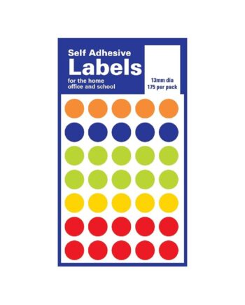 Self Adhesive Assorted Colours 13mm Diameter Circles
