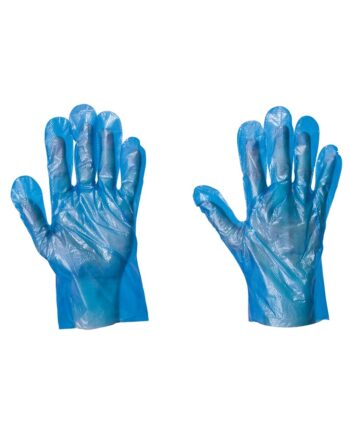 Polythene Food Handling Gloves - Blue, Large