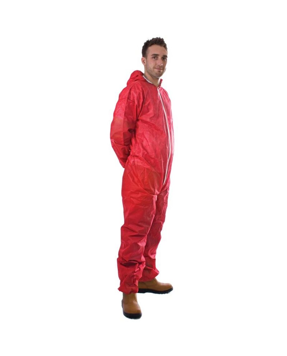 Non-Woven Coverall - Red, Extra Large