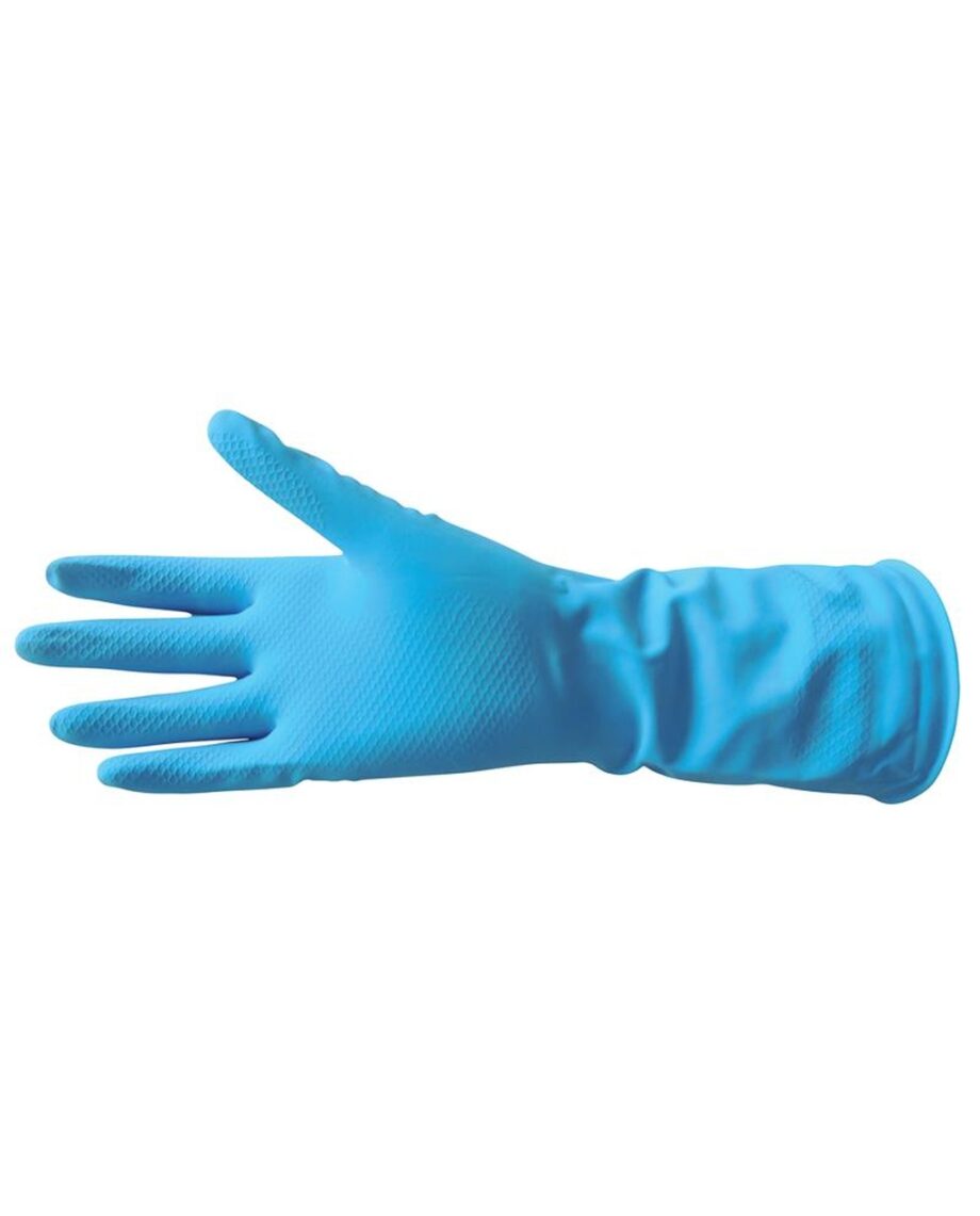 Medium Weight Latex Household Gloves Blue Large